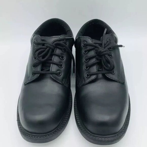 Safe T Step Shoes Mens Size 7 Wide Comfort Black Oxford Lace Up Derby Round Toe - Picture 4 of 9